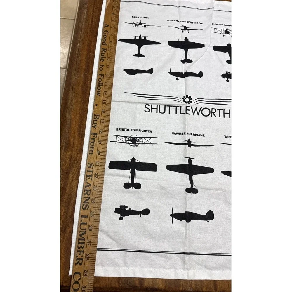 Shuttleworth Airplanes Design Tea Towel 12x28